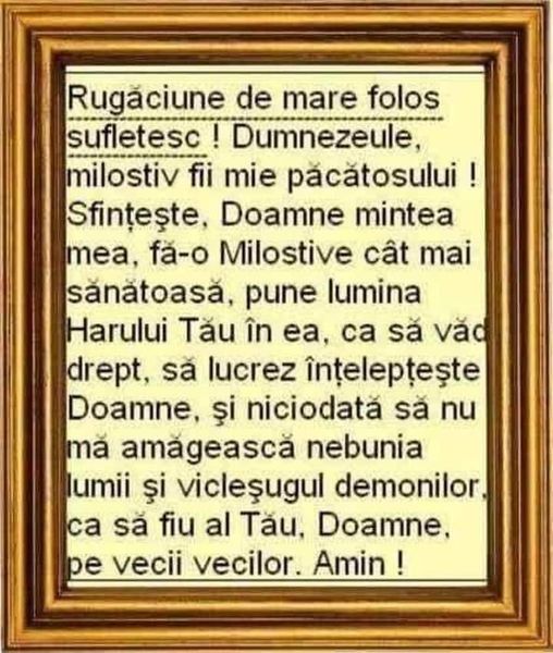 Rugaciune pentru minte sănătoasă