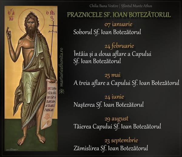 Praznicele Sfântului Ioan Botezătorul